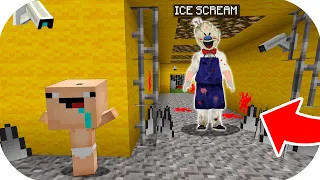 ¡BEBE NOOB ESCAPA DE LA PRISION DE EL HELADERO ICE SCREAM! | ESCAPA DE LA CARCEL EN MINECRAFT TROLL