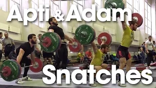 Apti Aukhadov & Adam Maligov Snatch Session Slow Motions 2016 Russian Weightlifting Championships