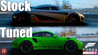 Forza Horizon 4: Stock vs Tuned! 2019 Porsche GT3RS vs Koenigsegg One:1