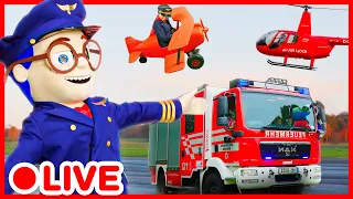 🔴 LIVE | AIRPLANES, HELICOPTERS AND FIRETRUCKS 🚁🚒 Kids pretend play compilation