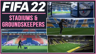 FIFA 22 | ALL 100 NEW LICENSED EMPTY STADIUMS & GROUNDSKEEPERS | Next Gen - PS5 & Xbox Series X