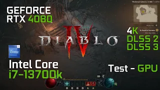 Diablo 4 Server Slam | RTX 4080 | Intel Core i7-13700K | 4K | TEST GPU | DLSS 2 DLSS 3 | Necromancer