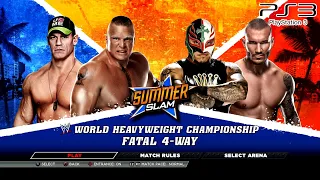 WWE 2K15 PS3 - Brock Lesnar VS Rey Mysterio VS John Cena VS Randy Orton - Fatal 4-Way [2K][mClassic]