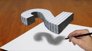 3D Trick Art On Line Paper -  Draw a number 2 on Line Paper 3D Trick Art - Floating Number 2