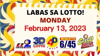 Labas sa Lotto Monday ( February 13, 2023 ) EZ2 | 2D | 3D | 4D | 6/45 6/55 | LOTTO | PCSO |