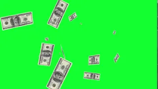 Falling money Green Screen