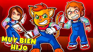 ¡ME CONVIERTO EN EL HIJO DE CHUCKY! 😱 😆🔪  | SRGATO EN LA FAMILIA DE CHUCKY EN MINECRAFT