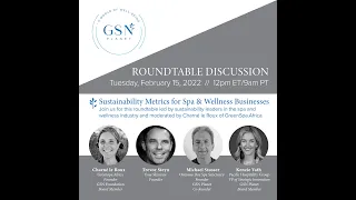 A Roundtable / Sustainability Metrics for Spa & Wellness Businesses