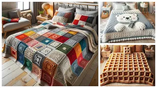 Beautiful bed sheet model knitted with wool (share ideas)#knitted #crochet #bedsheets