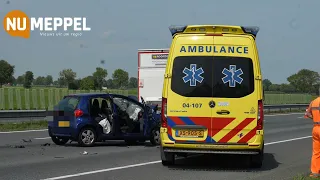 Twee gewonden bij ongeval met vier auto’s op A28 bij Staphorst