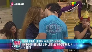 Última prueba semanal. Beso Matías y Marian GH2015