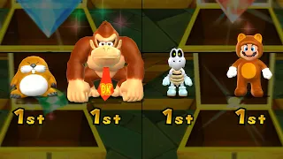 Mario Party 9 Mod - Monty Mole Vs Donkey Kong Vs Dry Bones Vs Tanooki Mario #Marioparty9Mod