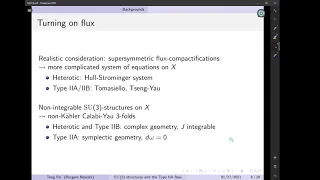 SU(3) structures and the Type IIA flow - Teng Fei