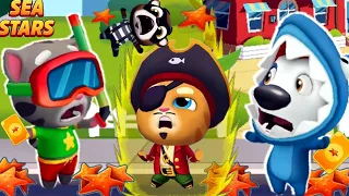 Talking Tom Gold Run SEA STARS Event Splash Tom vs Shark Hank vs Pirate Ginger vs Raccoon GAMEPLAY