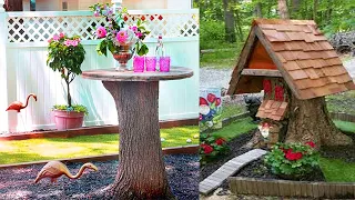 Amazing Tree Stump Ideas for the Gardens | DIY Ideas for Tree Logs