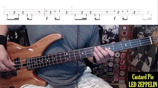 Custard Pie by Led Zeppelin - Bass Cover with Tabs Play-Along