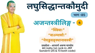 | लघुसिद्धान्तकौमुदी | Part -85 | अजन्तस्त्रीलिङ्ग - 6 | लक्ष्मी आदि शब्द By Prabhuji |