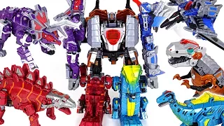 Dinosaurs 5 combine transformers! Defeat the giant insect and dinosaurs! - DuDuPopTOY