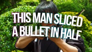 this man sliced a bullet in half