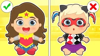 BABY ALEX AND LILY 💫 Max and Kira Dress up as Superheroes