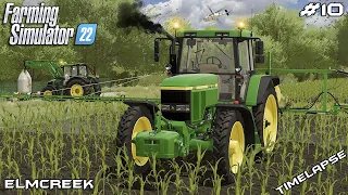 ROLLING fields and SPRAYING crops with FERTILIZER | Elmcreek | Farming Simulator 22 | Episode 10