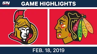 NHL Highlights | Senators vs. Blackhawks - Feb 18, 2019