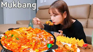 Sub)Real Mukbang - Spicy Stir-fried "Octopus+Beef Intestines+Shrimp"🐙🦐(Nakgopsae) ASMR (Korean Food)