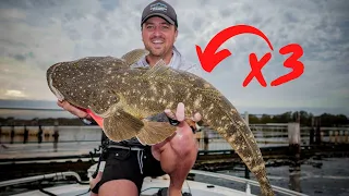 HUGE FLATHEAD in the OYSTER RACKS!!