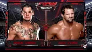 RAW 6/20/16 - Zack Ryder vs Baron Corbin