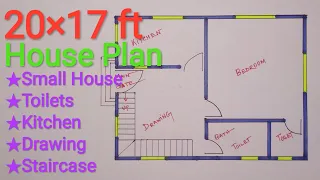 20x17 House Plan||Small House Floor Plan||Small Floor Plan Design Ideas||340 sqft Ghar Ka Naksha