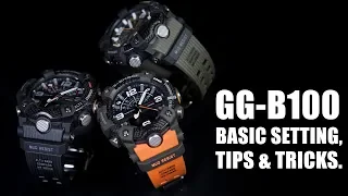 BASIC SETTING, TIPS & TRICKS - G-SHOCK GG-B100 ( BAHASA & ENGLISH SUBS)