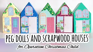 Peg Dolls and Scrap Wood Houses for Operation Christmas Child - #HeartPegs -Simple Peg Dolls-DIY