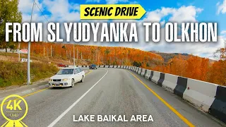 Exploring Roads of Russia - 4K Fall Scenic Drive to Olkhon, Lake Baikal Area for Indoor Cycling