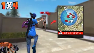 CAI NA ÁREA AZUL MAIS PERIGOSA SOLO VS SQUAD!! FREE FIRE MOBILE