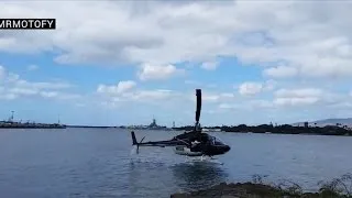 Helicopter crash-lands in water in Hawaii