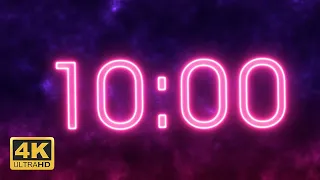 10 Minutes Countdown Timer - Neon [4K]