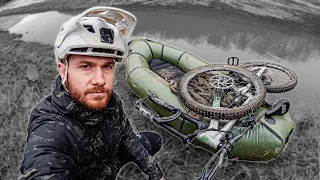 Tour mit Bike & Packraft bei Hochwasser