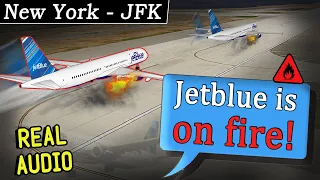 FIRE DURING TAKEOFF on Jetblue A321 at Kennedy Airport