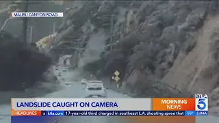 Tesla captures landslide that shut down Malibu Canyon Road