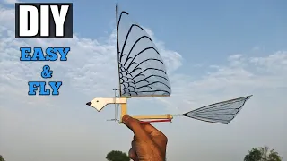 Make a rubber band powered ornithopter at home #ornithopter #flappingflight