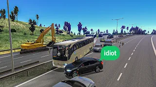 I stucked intro traffic due to this driver #gaming #bussimulator #realistic #accidents