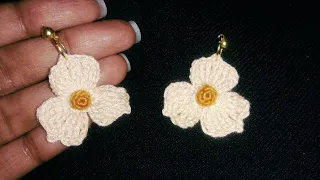 Easy crochet flower earring pattern beginners friendly