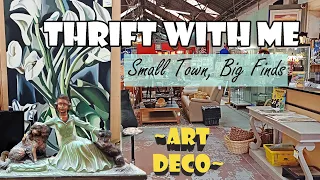 Stunning❤️ART DECO❤️Small Town, BIG DEALS| Thrift with me for Vintage Home Decor | HAUL🛒