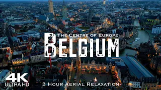 [4K] BELGIUM 🇧🇪 België Belgique 2024 | 3 HOUR Drone Aerial Relaxation Film Piano Study