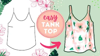 How to sew a QUICK & EASY cami? Full sewing and STEP-BY-STEP drafting tutorial.