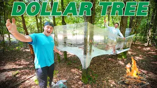 $5 Dollar Store Survival Fishing Challenge in The WOODS (24 Hours!)