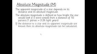 Unit 5 Astrophysics Lesson 7 Absolute and Apparent Magnitude