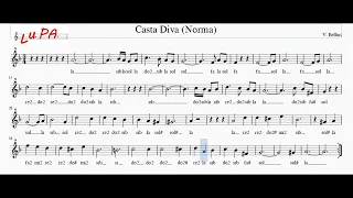 Casta Diva (Norma) - Flauto dolce - Note - Spartito - Karaoke - Recorder - Instrumental