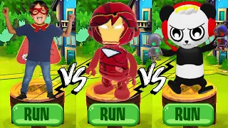 Tag with IronMan Ryan vs Combo Panda vs Ryan Kaji - Run Gameplay