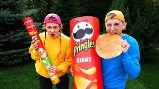 Mukbang Giant Pringles 음식 챌린지 MUKACHU